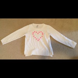 White Sweater and Pink Heart from Gymboree